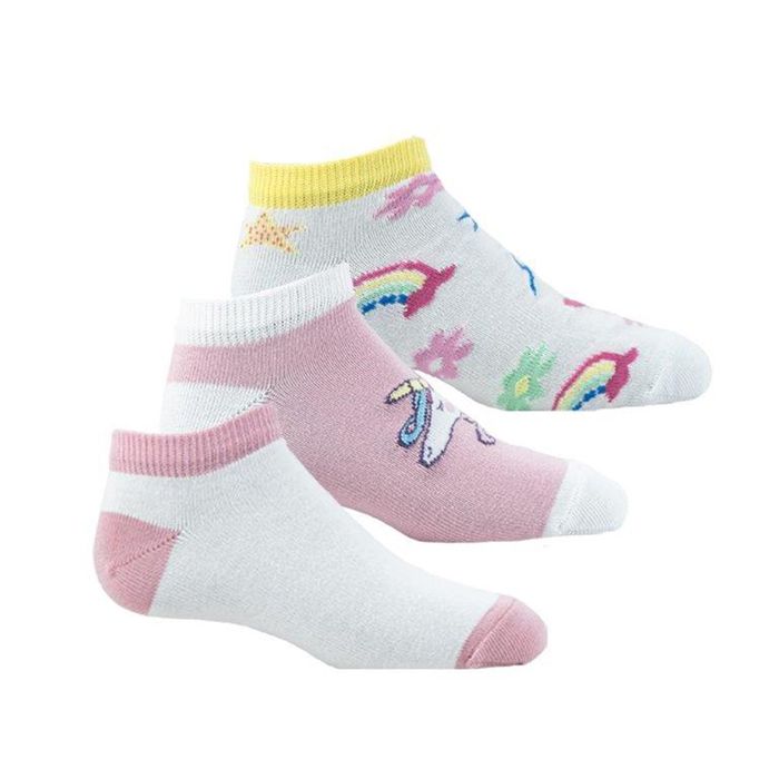 Medias de Niña marca Throwing / Acc.calcetín unicornio 25a pack 3